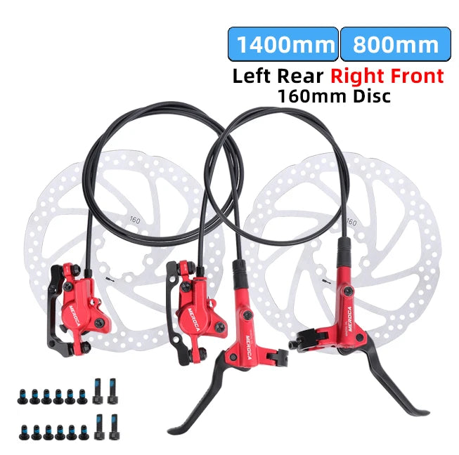 Meroca Bike Hydraulic Brake Aluminum Alloy Dual-piston Brake Freio Hidraulico Disco De Freio Mtb 160 Mm Frenos Hidraulicos Mtb