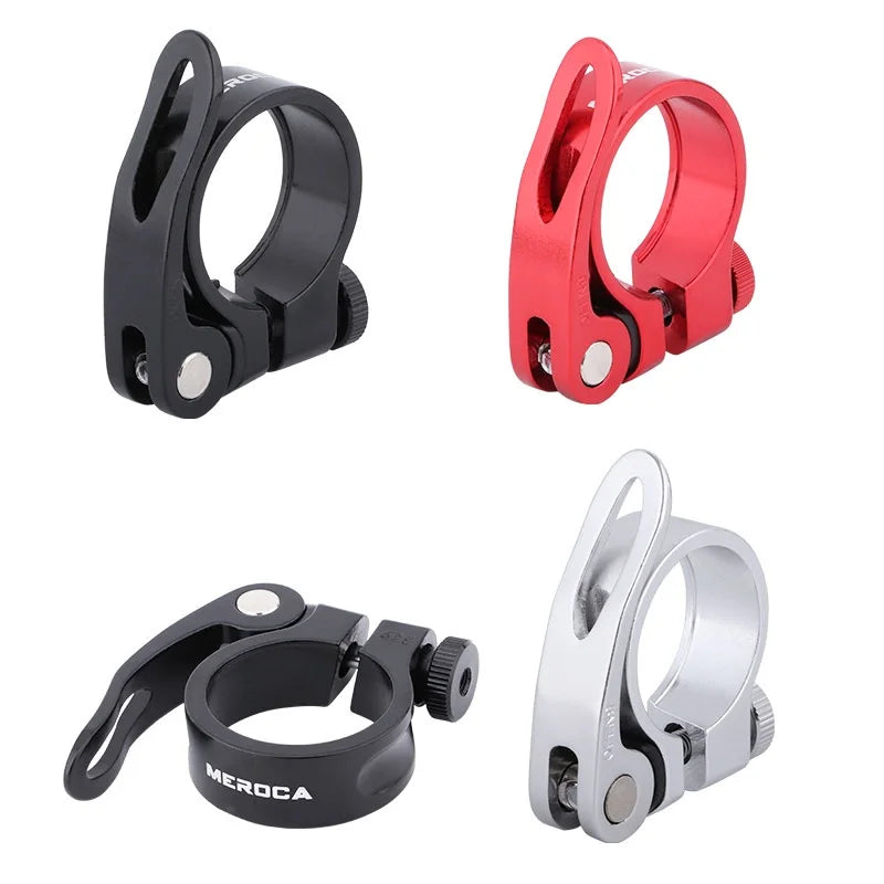 MEROCA Aluminum Alloy Bicycle Seatpost Clamp 27.2/28.6/30.4/30.8/30.9/31.6 Seat Tube Quick Release Clamp Bike Saddle Tube Clip