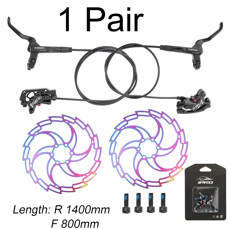 MEROCA M4 Bicycle Mtb Brake Hydraulic Disc Brake 160mm Rotor 4 Piston With Cooling Full Meatal Pad Mineral Oil Brake For E4 ZEE