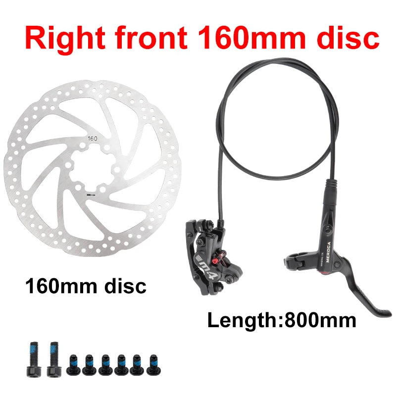 MEROCA M4 Bicycle Mtb Brake Hydraulic Disc Brake 160mm Rotor 4 Piston With Cooling Full Meatal Pad Mineral Oil Brake For E4 ZEE