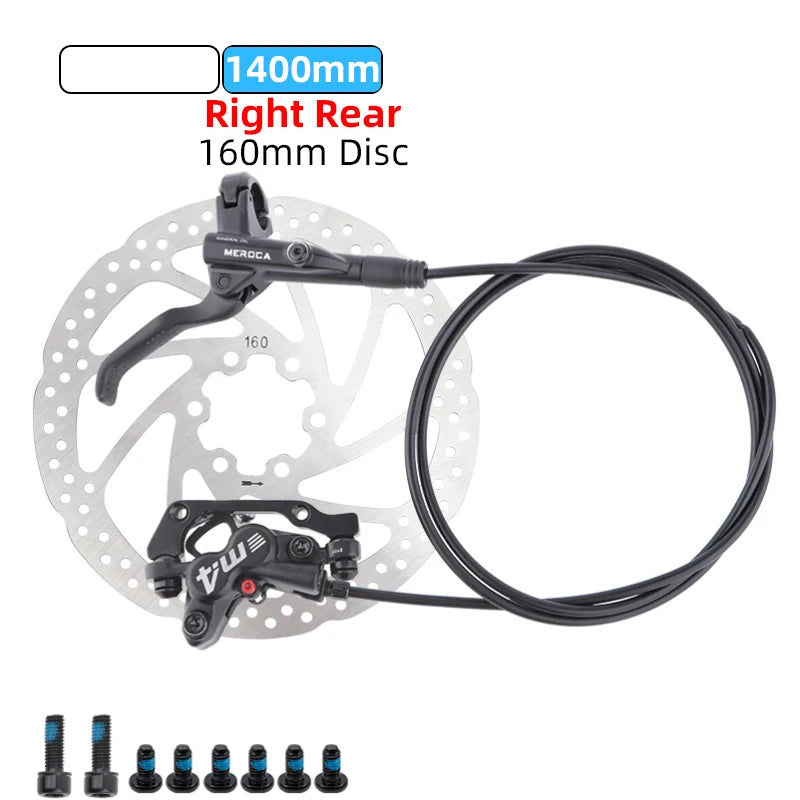 MEROCA M4 MTB Bike Brake Hydraulic Disc Brake 4 Piston 160mm Rotor Meatal Pad Mineral Oil For AM Enduro Bicycle E4 ZEE M8120