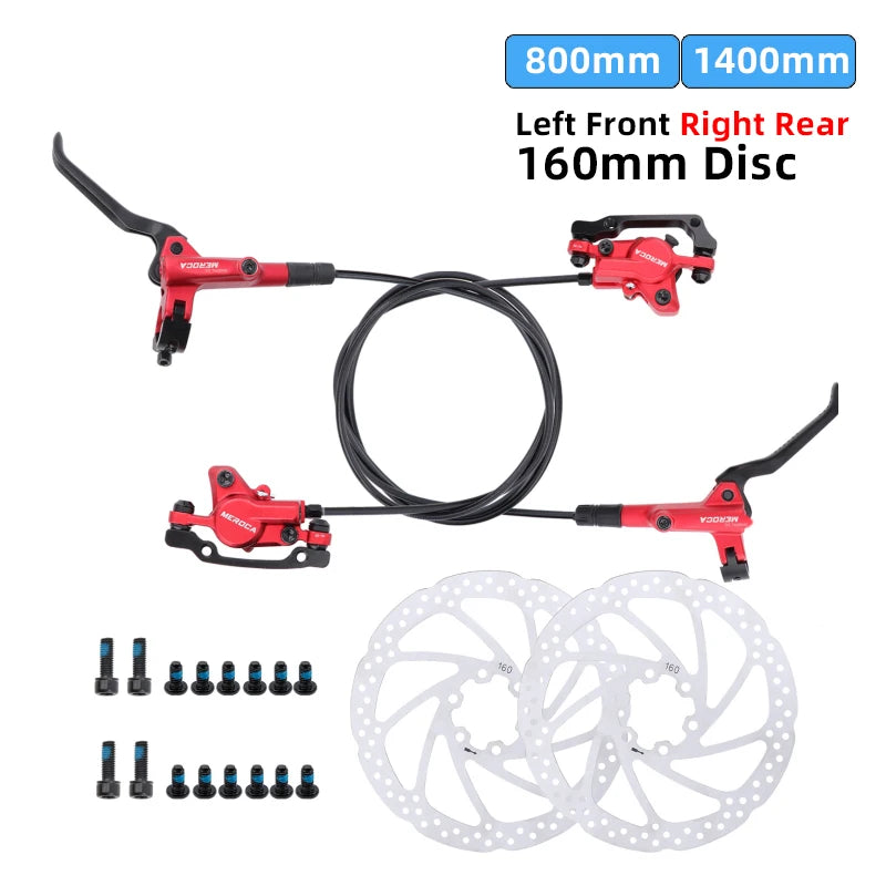 Meroca Bike Hydraulic Brake Aluminum Alloy Dual-piston Brake Freio Hidraulico Disco De Freio Mtb 160 Mm Frenos Hidraulicos Mtb