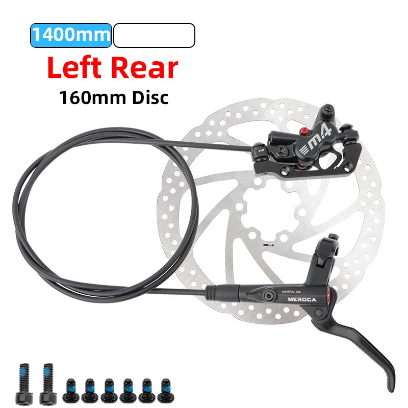 MEROCA M4 MTB Bike Brake Hydraulic Disc Brake 4 Piston 160mm Rotor Meatal Pad Mineral Oil For AM Enduro Bicycle E4 ZEE M8120