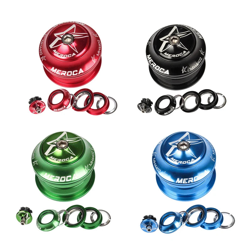 MEROCA Bicycle Headset 44mm 2 Bearing Aluminum Alloy Straight Tapered Tube Fork MTB Bike Headset Road Bike Headset Accessory
