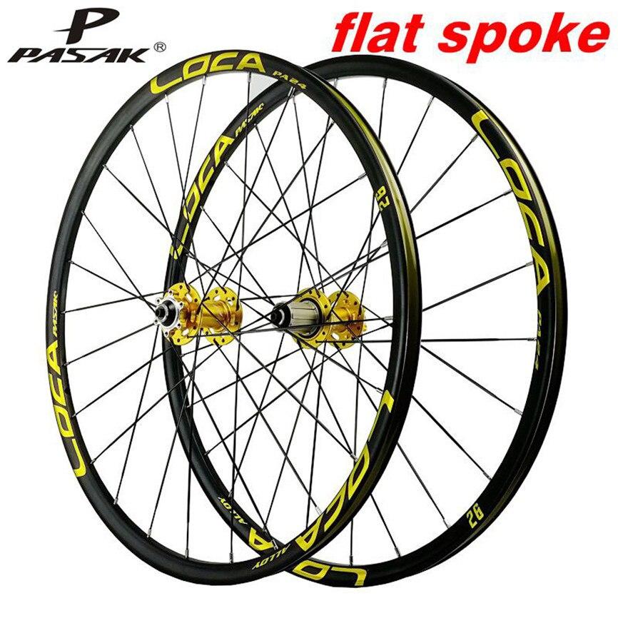 MEROCA Mountain Bike Wheels 26 27.5inch Disc Brake Rim Flat Spoke 24H 6Claws Sealed Bearing Wheelset 11 12Speed QR 100/135MM