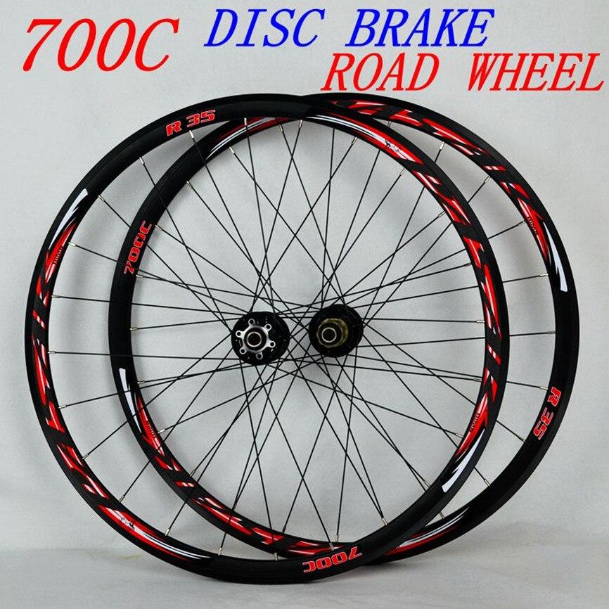 MEROCA R35 700C Road Bike Wheelset 29inch Disc Brake Cross Country Bicycle Wheel Set 30MM Rim Round Spoke