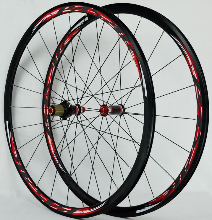 MEROCA HB15 Road Bike 700C Bicycle Wheelset Carbon Fiber Hub V/C Brake Straight Pull 30MM Rim Front 20H Rear 24H Wheel Set