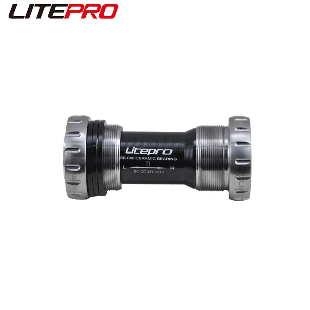Litepro Ceramic Bottom Bracket 68/73MM MTB Bike Road Bicycle Titanium Alloy BB91 Integrated BB