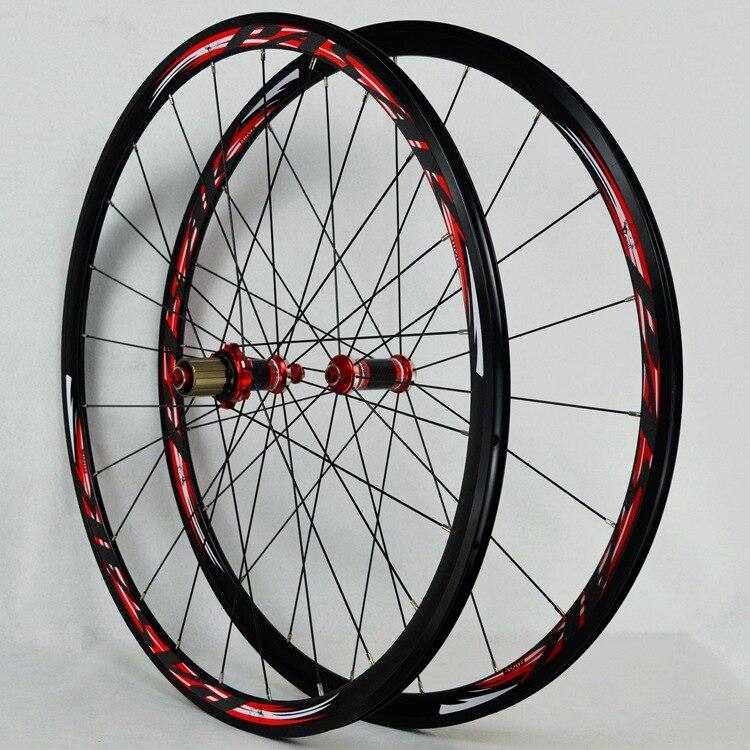 MEROCA HB15 Road Bike 700C Bicycle Wheelset Carbon Fiber Hub V/C Brake Straight Pull 30MM Rim Front 20H Rear 24H Wheel Set