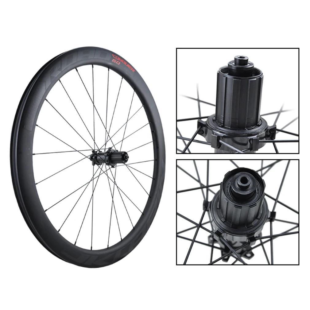 MEROCA 700C Carbon Fibre Road Bike Wheels Disc Brake 24Holes 11S Wheels Rim 38 48 60 85MM