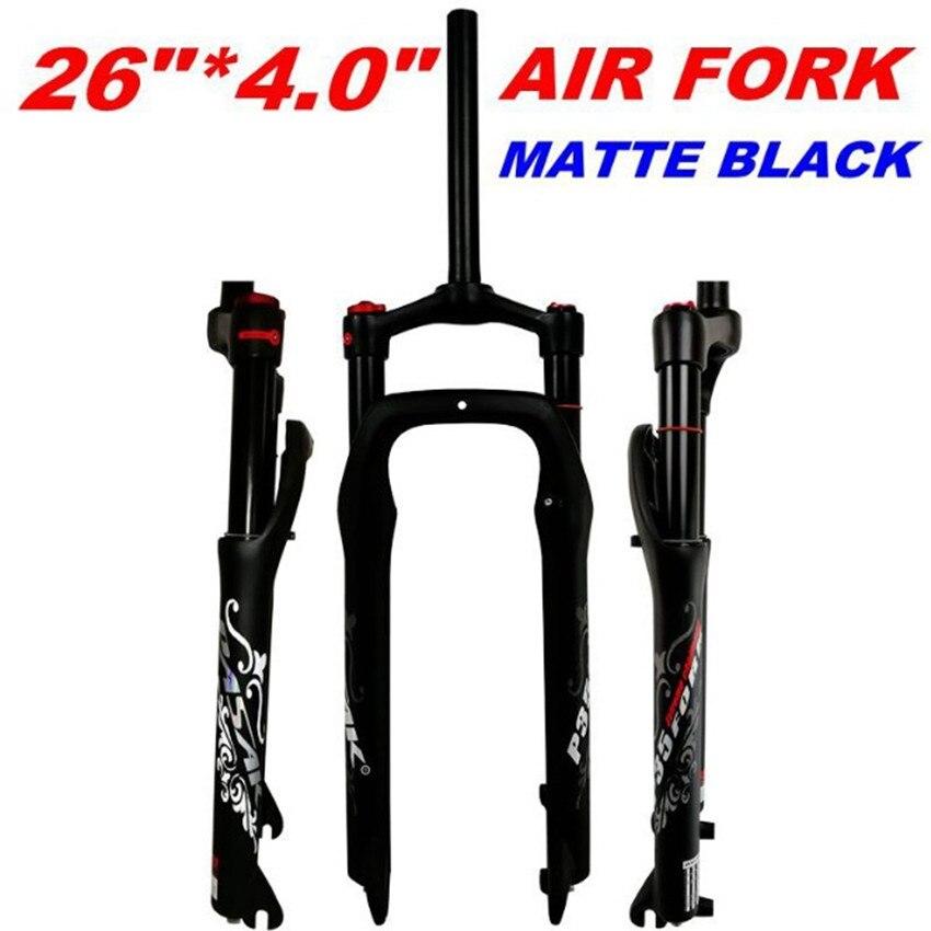 MEROCA MTB Moutain Snow Bike 26*4.0" Fat Bicycle Fork Air Gas Oil Locking Suspension Forks Disc Brake Aluminium Alloy 135mm