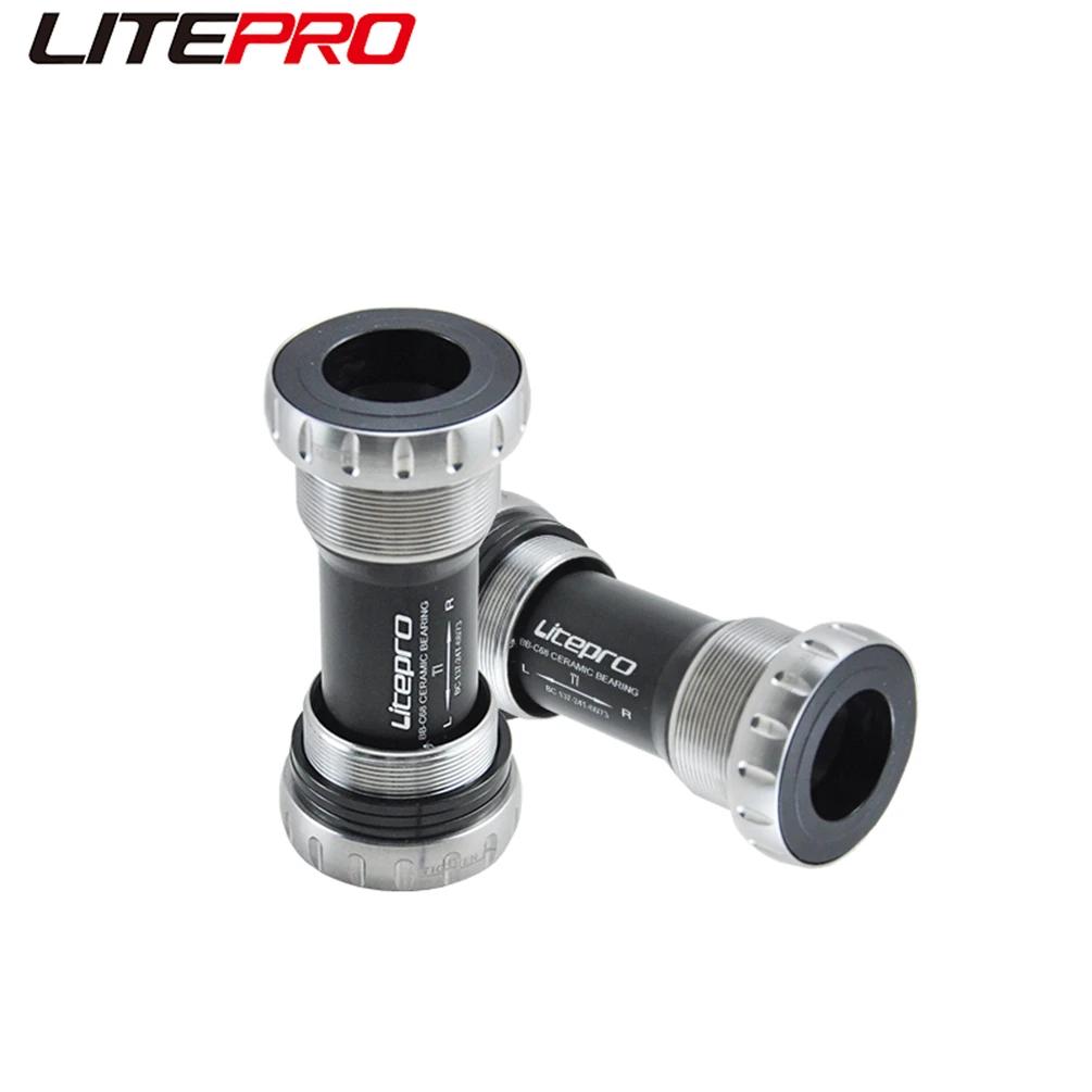 Litepro Ceramic Bottom Bracket 68/73MM MTB Bike Road Bicycle Titanium Alloy BB91 Integrated BB