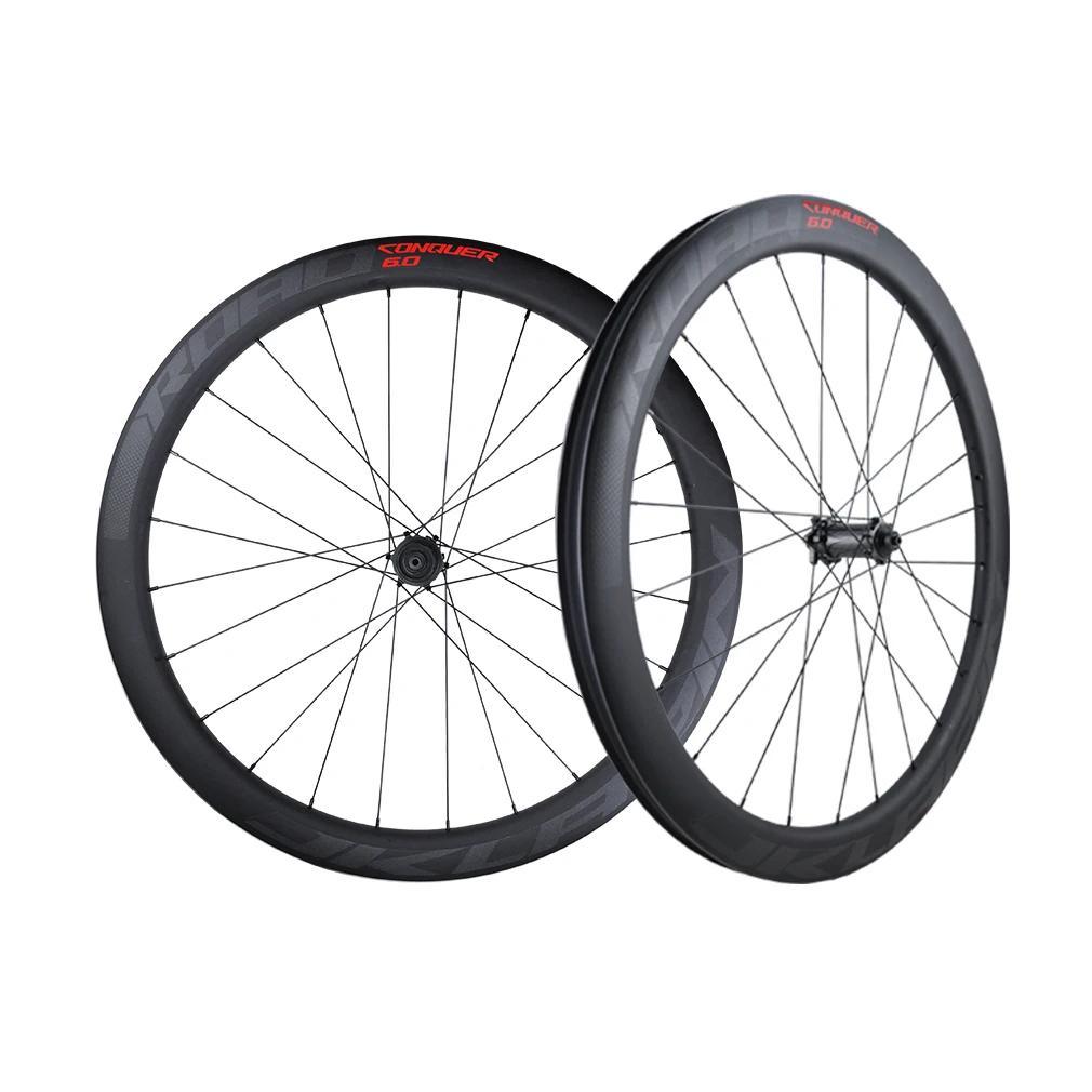 MEROCA 700C Carbon Fibre Road Bike Wheels Disc Brake 24Holes 11S Wheels Rim 38 48 60 85MM
