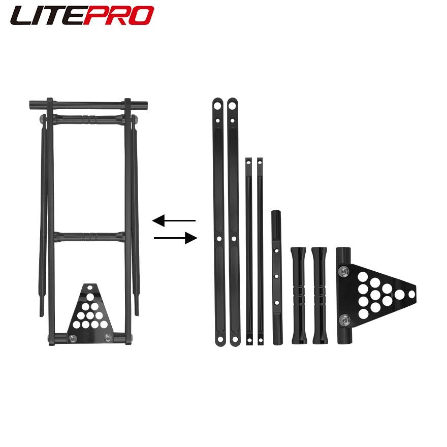 Litepro For Brompton Bicycle Foldable Rear Rack Portable Luggage Shelf Aluminum Alloy Tail Shelf Holder