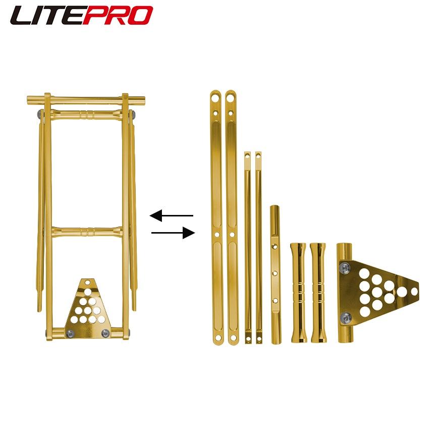 Litepro For Brompton Bicycle Foldable Rear Rack Portable Luggage Shelf Aluminum Alloy Tail Shelf Holder