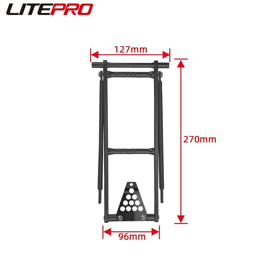 Litepro For Brompton Bicycle Foldable Rear Rack Portable Luggage Shelf Aluminum Alloy Tail Shelf Holder