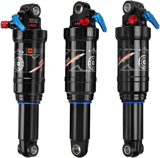 DNM AO-38RC Mtb Rear Shock Bike Air Rear Shock Rebound/Lock Out - Manual Remote - Adjustable Air Pressure (165 x 35 mm (6.50" x 1.38"))