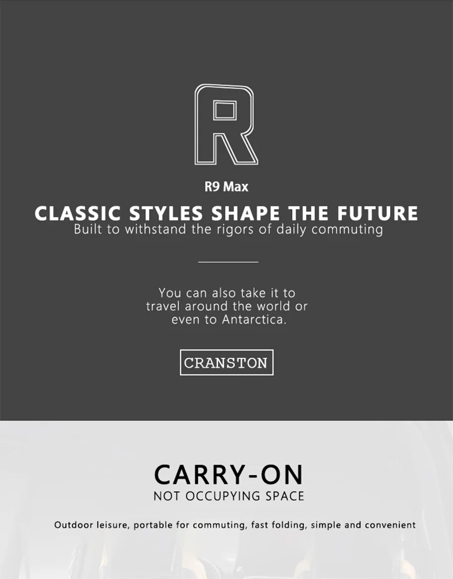CRANSTON R9 Max Snowy White City Bike M-Handle/S-Handle 9-Speed 16 inch Small Cloth Lightweight and Portable Folding Bicycle