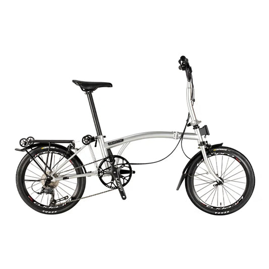 CRANSTON Lightweight 20'' 9-Speed Folding Bicycle with Chromoly Steel Frame Dual C Brakes & Finger Shift Ideal for Urban Travel