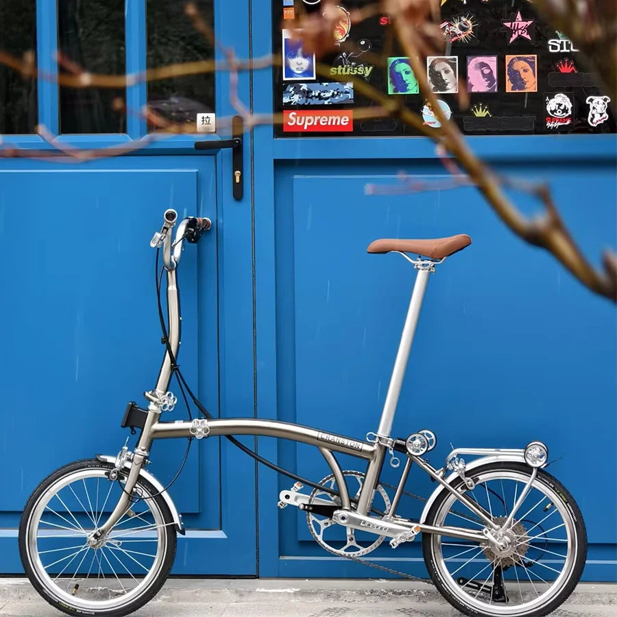 CRANSTON 16 Inch Bicycle 9-speed Folding Bike Aluminum Alloy Frame Double V Brake Portable Mini Folding City Bike