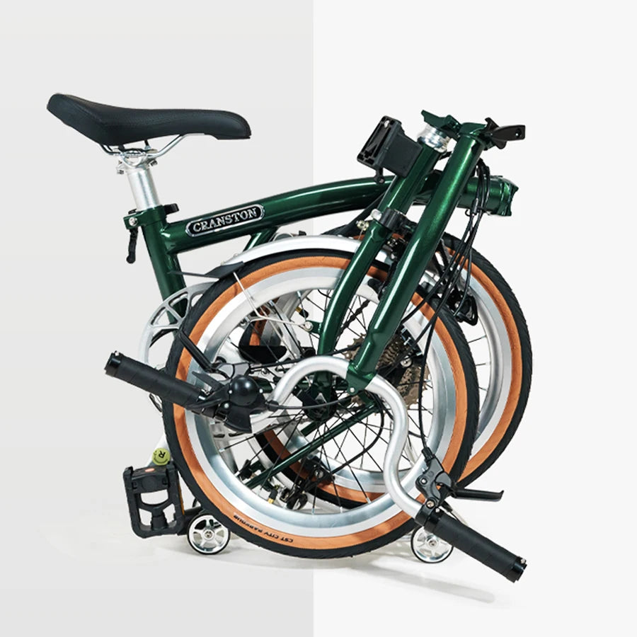 CRANSTON 16 Inch Bicycle 9-speed Folding Bike Aluminum Alloy Frame Double V Brake Portable Mini Folding City Bike