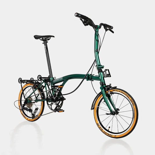 CRANSTON 16 inch 9-speed Aluminium Alloy Folding Bike with C- Brake Lightweight Portable Adult Folding Bicycle