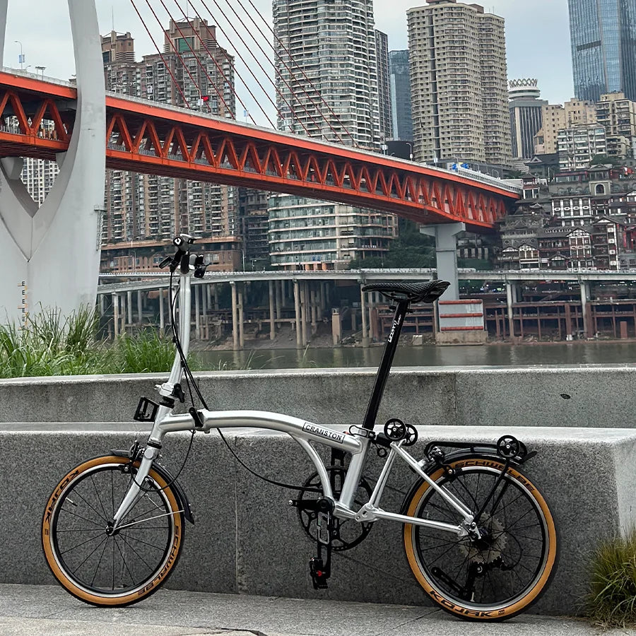 S9 16inch 9 Speed Tri-fold Folding Bike Aluminum Alloy Frame Disc Brake Lightweight Portable Adult Folding Bicycle