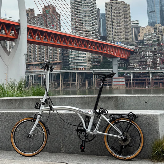 S9 16inch 9 Speed Tri-fold Folding Bike Aluminum Alloy Frame Disc Brake Lightweight Portable Adult Folding Bicycle