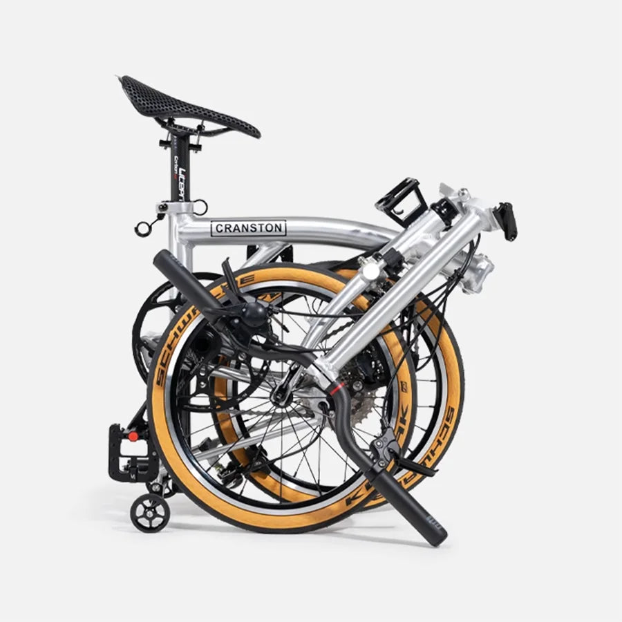 S9 16inch 9 Speed Tri-fold Folding Bike Aluminum Alloy Frame Disc Brake Lightweight Portable Adult Folding Bicycle