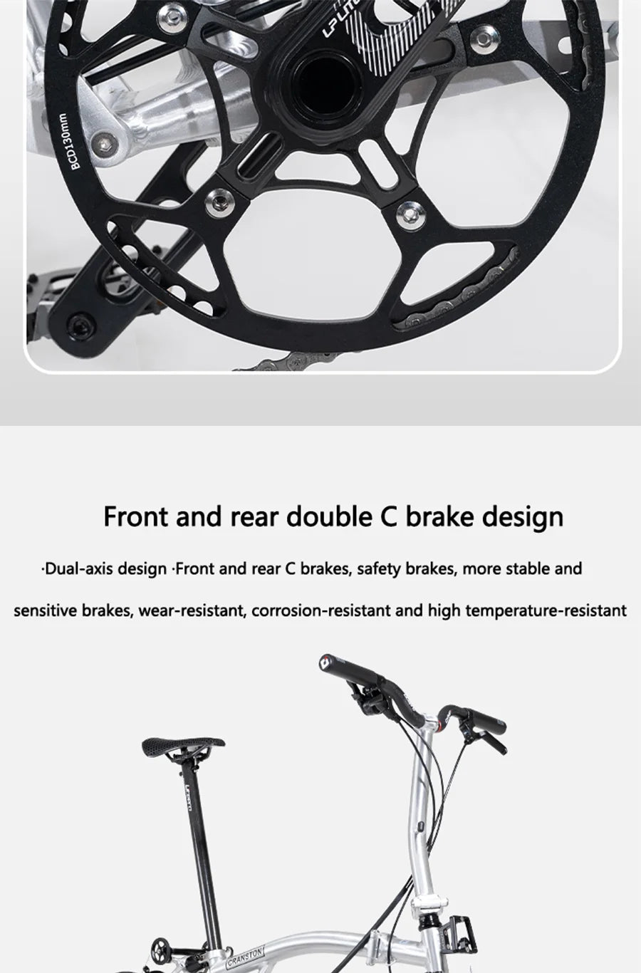 CRANSTON S9 Aluminum Alloy Frame 16 Inch 9 Speed Triple Folding Bike Adult Super Light and Portable Bicycle