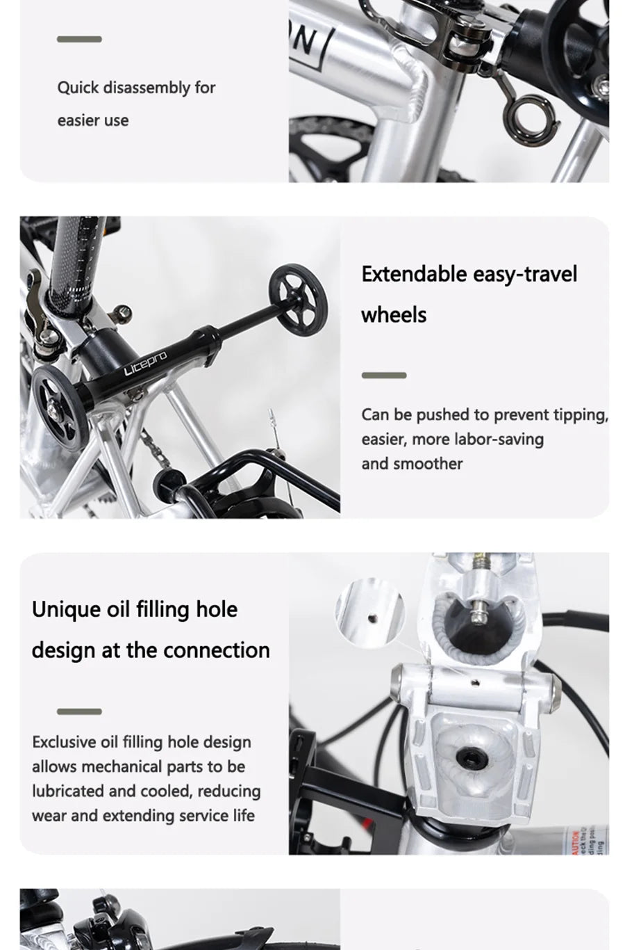 S9 16inch 9 Speed Tri-fold Folding Bike Aluminum Alloy Frame Disc Brake Lightweight Portable Adult Folding Bicycle