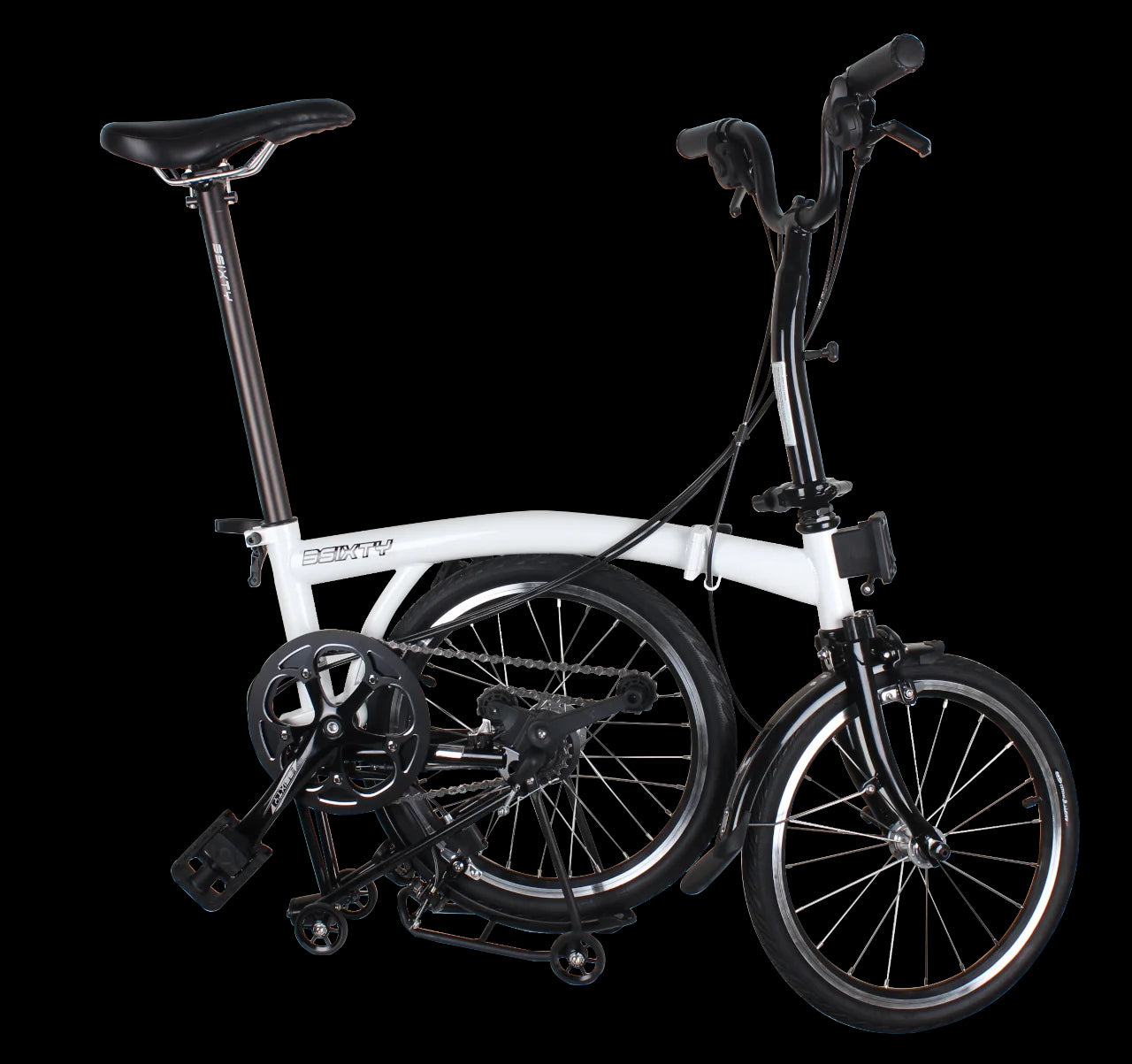 3SIXTY 16 Inch Folding Bike  Internal 6 Speeds Steel Frame Three Inner and Two Outer Speeds  Mini Folding Bicycle Tri-fold Bike
