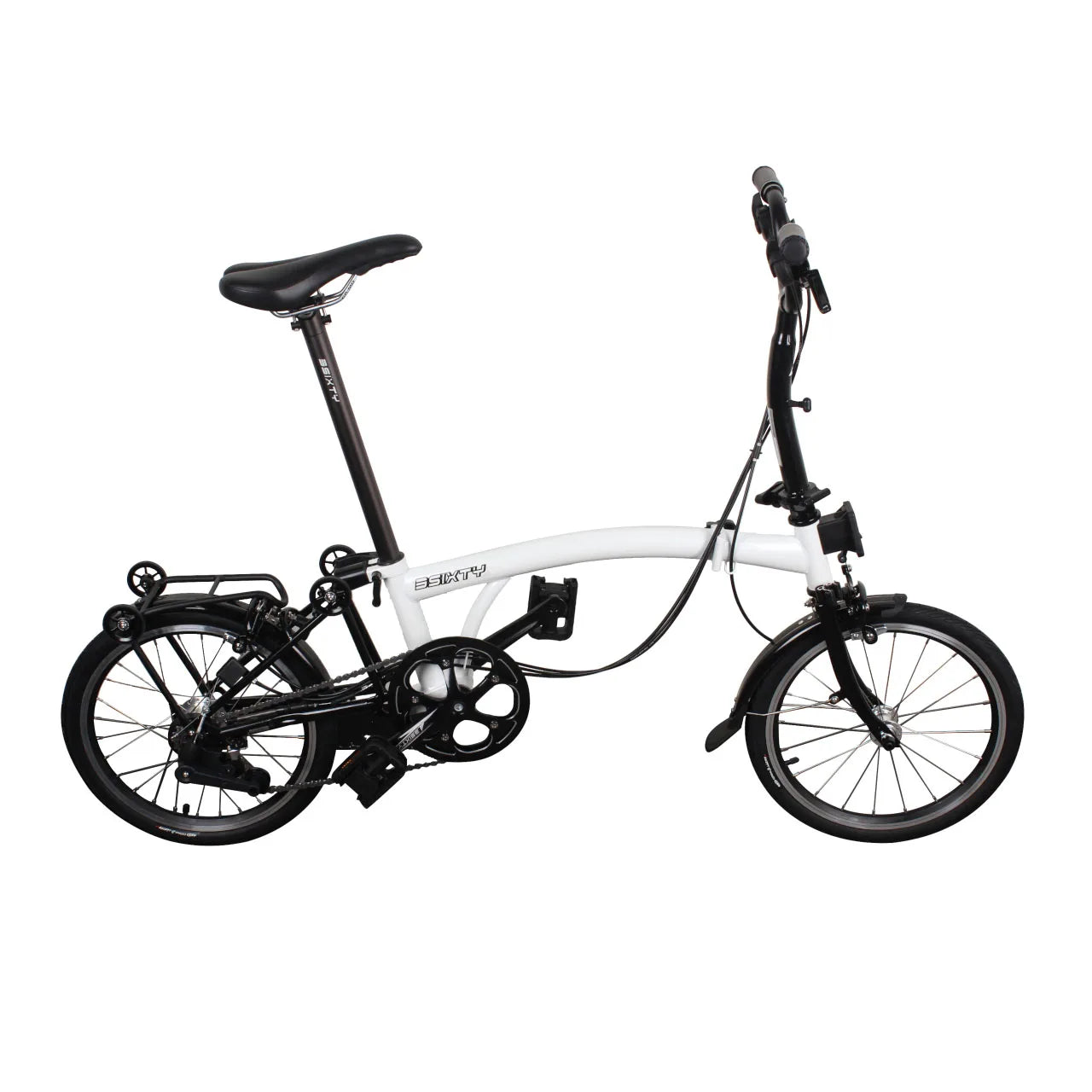 3SIXTY 16 Inch Folding Bike  Internal 6 Speeds Steel Frame Three Inner and Two Outer Speeds  Mini Folding Bicycle Tri-fold Bike