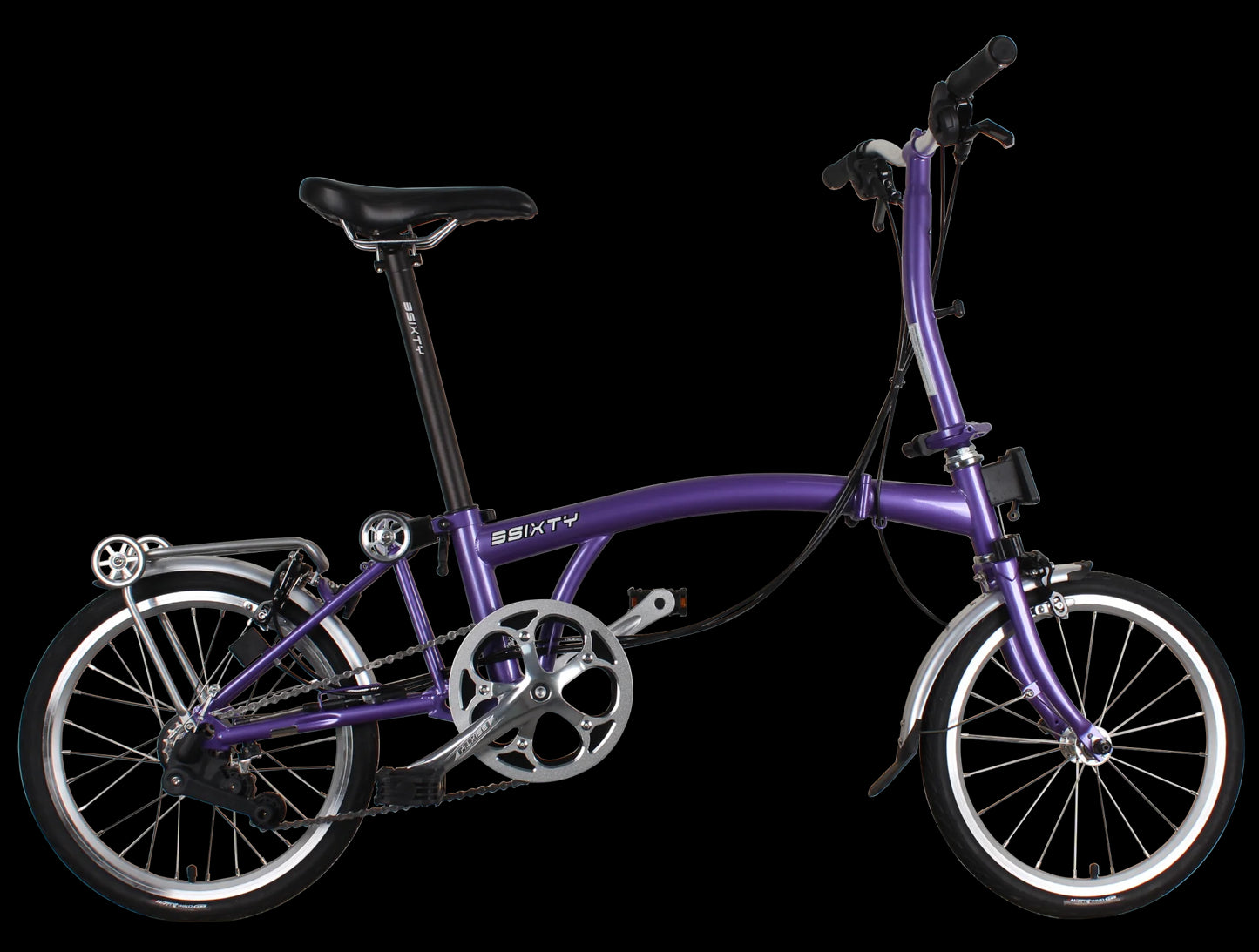3SIXTY 16 Inch Folding Bike  Internal 6 Speeds Steel Frame Three Inner and Two Outer Speeds  Mini Folding Bicycle Tri-fold Bike