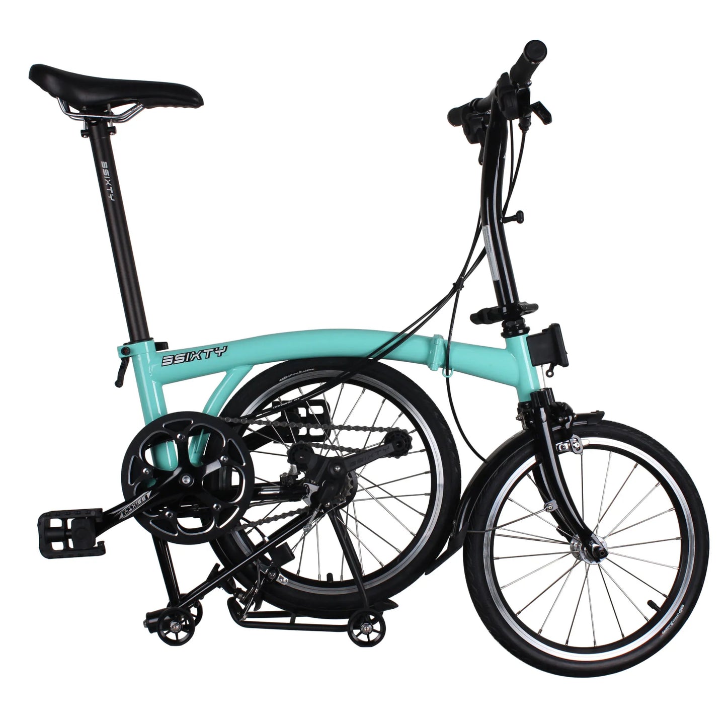 3SIXTY 16 Inch Folding Bike  Internal 6 Speeds Steel Frame Three Inner and Two Outer Speeds  Mini Folding Bicycle Tri-fold Bike