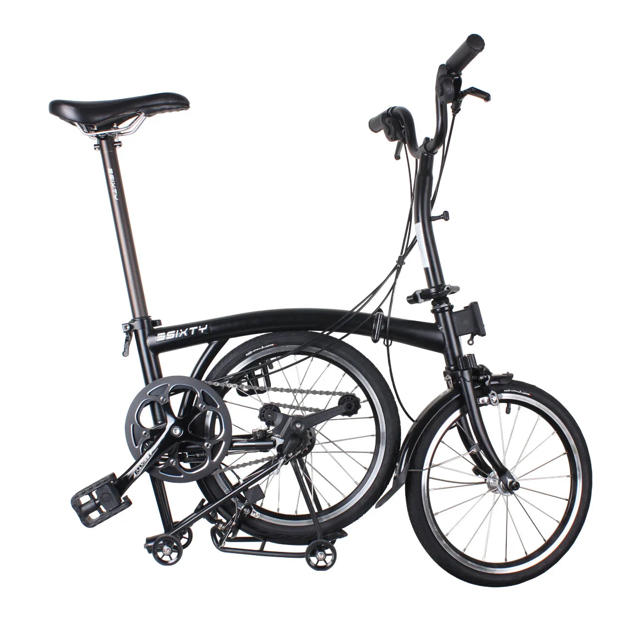 3SIXTY 16 Inch Folding Bike  Internal 6 Speeds Steel Frame Three Inner and Two Outer Speeds  Mini Folding Bicycle Tri-fold Bike