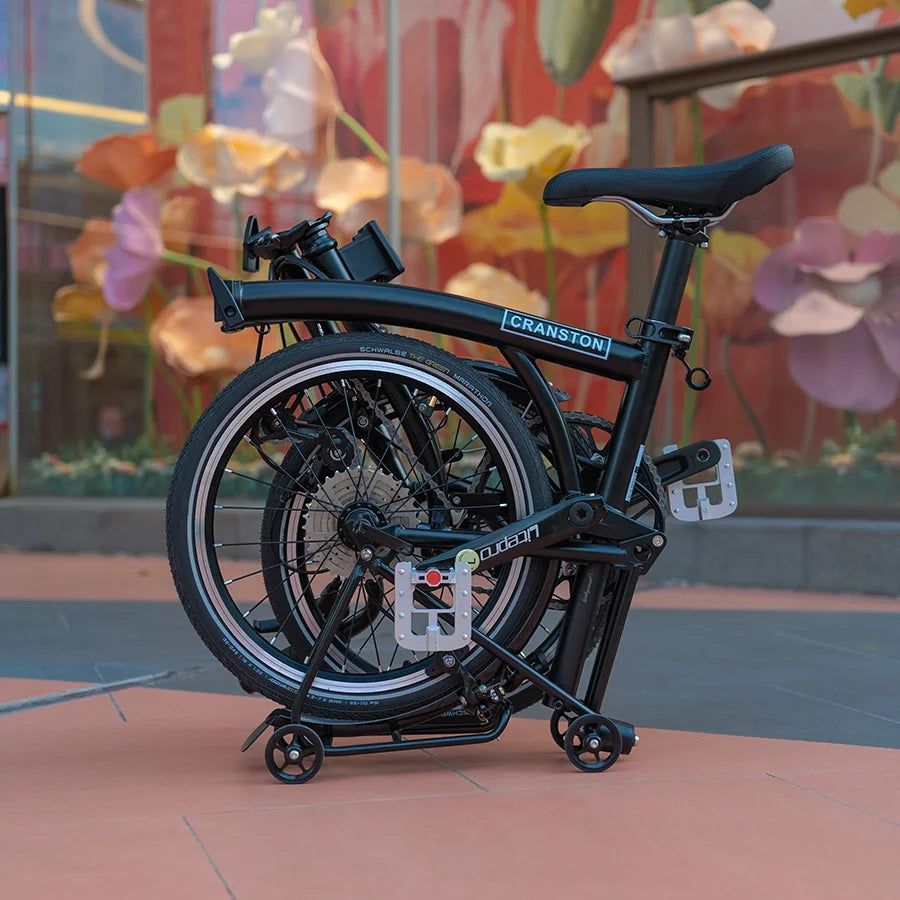 Cranston 16 Inch 9 Speed Dual C-Brake Folding Bike Portable Chromoly Steel Tri Fold Frame 16 Inch Rim Foldable City Bike