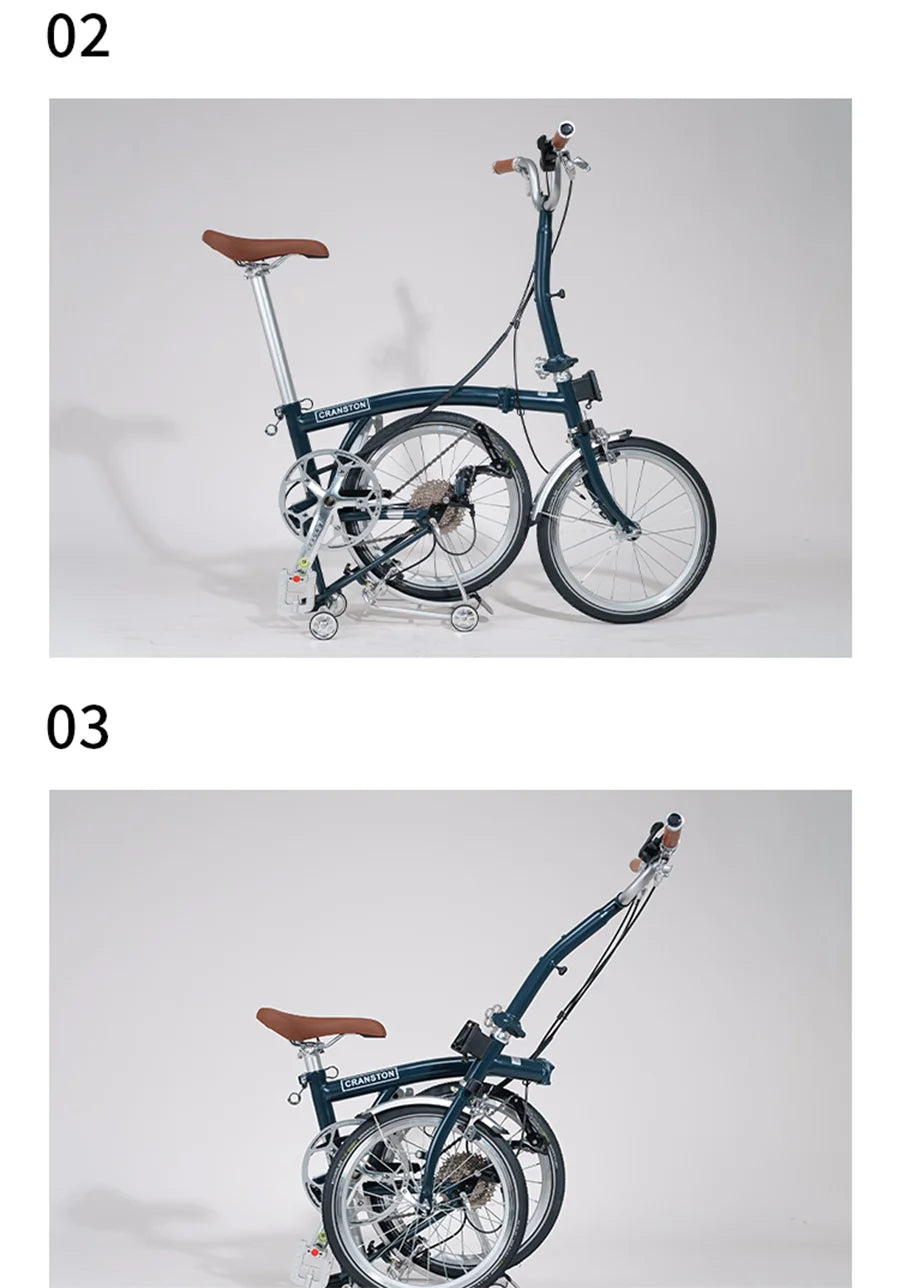 Cranston 16 Inch 9 Speed Dual C-Brake Folding Bike Portable Chromoly Steel Tri Fold Frame 16 Inch Rim Foldable City Bike