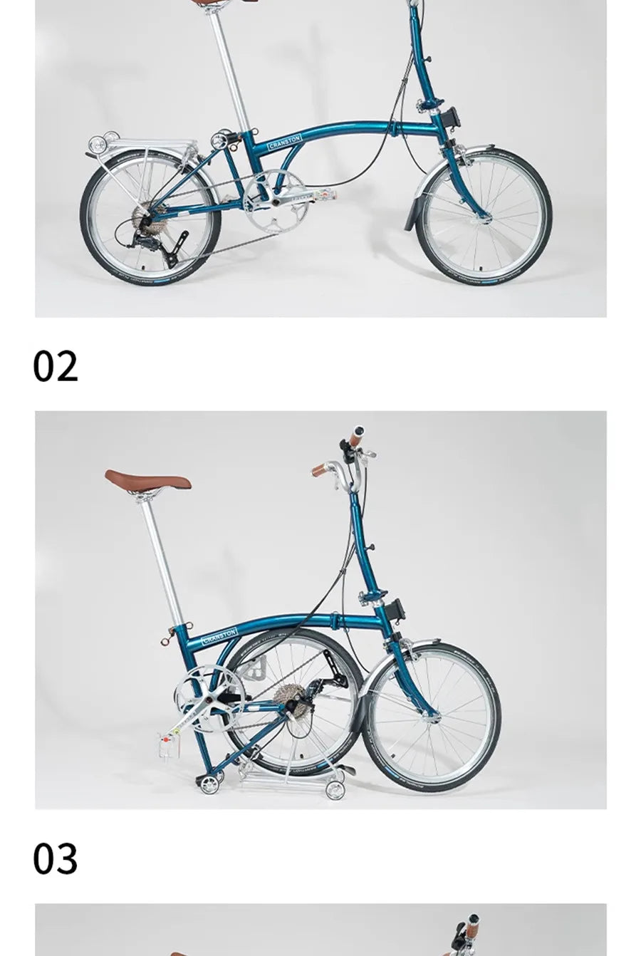 Cranston16 Inch 9-Speed Lightweight Foldable Bike Chromoly Steel Frame Dual C-Brakes Bicycle Quick Fold for Easy Carry