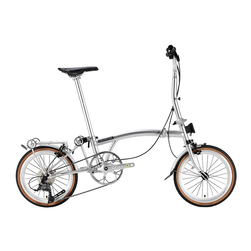 CRANSTON 16 Inch 9-speed Dual C-Brake Folding Bike Portable Chrome-molybdenum Steel Tri Fold Frame 16Inch 349 Wheel Rim