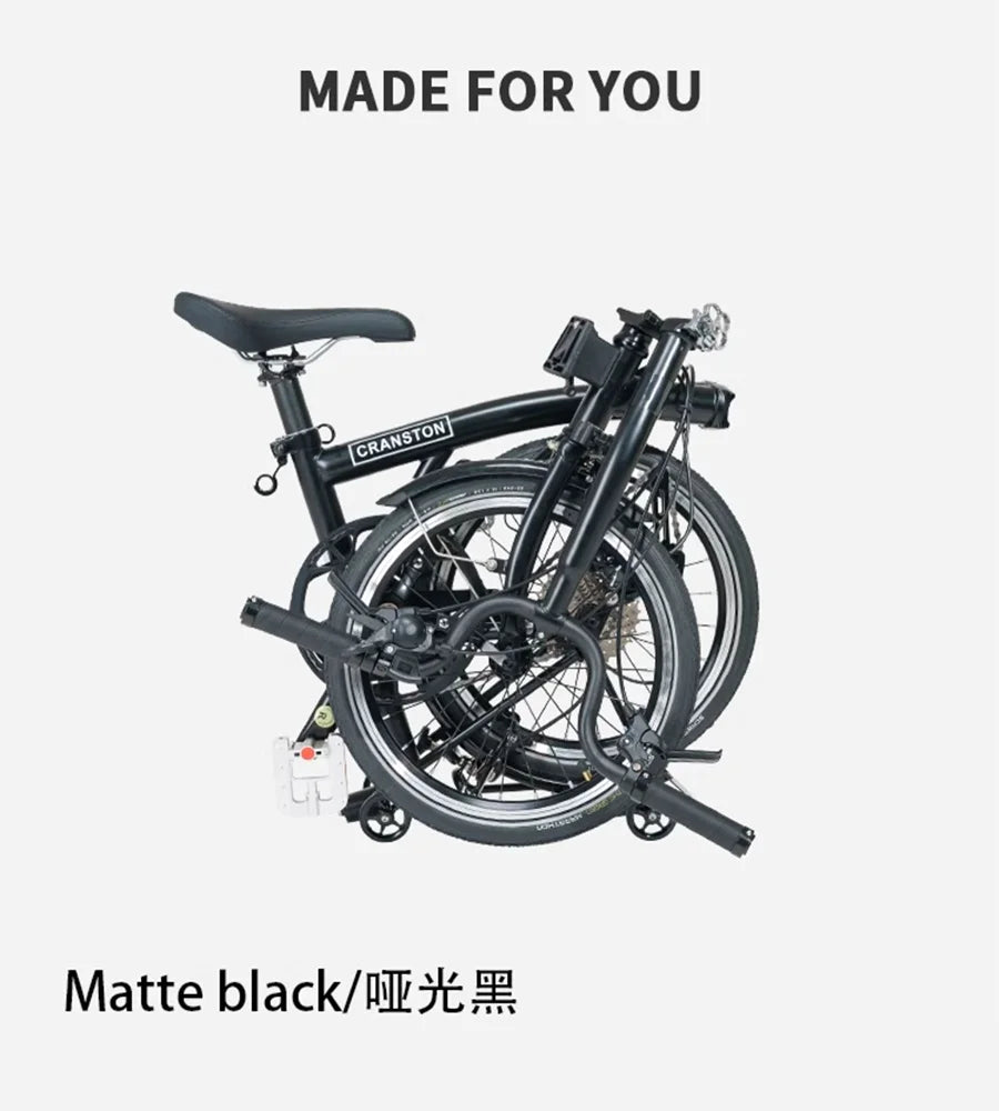 CRANSTON 16 Inch Bicycle 9-speed Folding Bike Aluminum Alloy Frame Double V Brake Portable Mini Folding City Bike