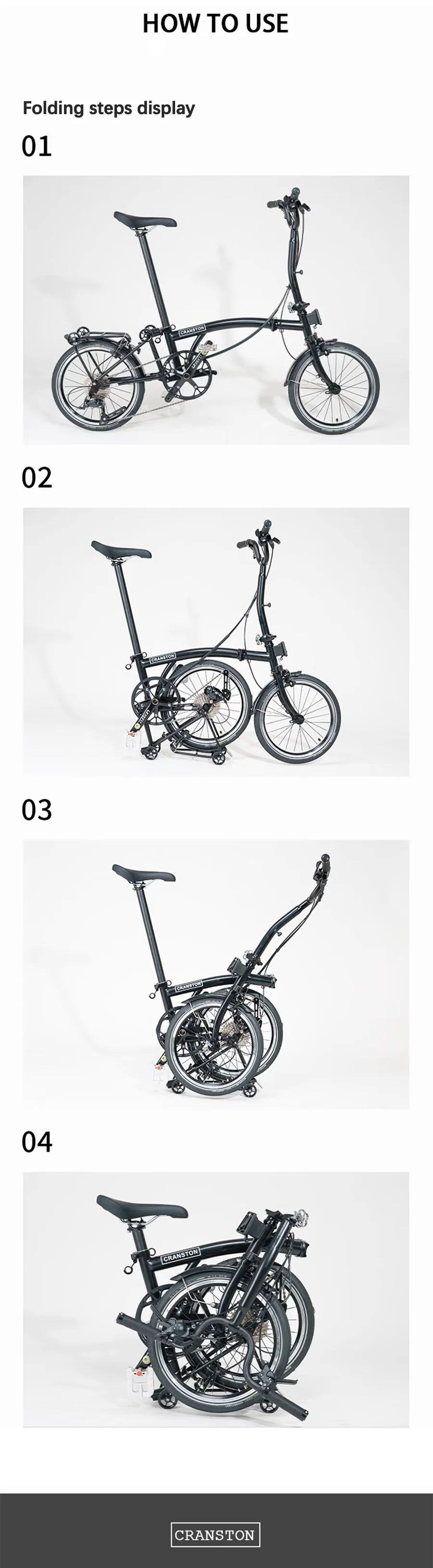 CRANSTON 16 Inch Bicycle 9-speed Folding Bike Aluminum Alloy Frame Double V Brake Portable Mini Folding City Bike