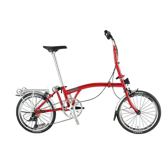Cranston Ultra Portable 20'' 9-Speed Folding Bicycle Chromoly Steel Frame Dual C Brakes Bike Ideal for City Commute & Travel