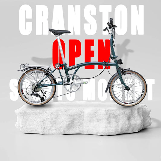 CRANSTON-Lightweight Folding Bicycle for Adults Portable Road Bike Outdoor City Bike Night Blue M/ S Handle 9-Speed, 16 Inch