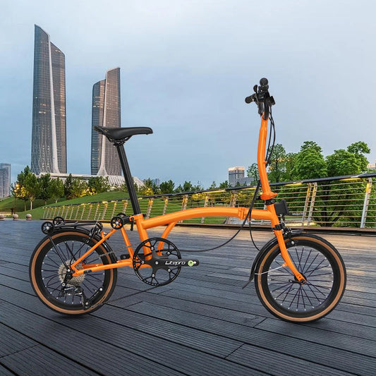 CRANSTON 20 Inch 9 Speed Folding Bike CRMO Tri Fold Frame Dual V-Brake Portable 53T CNC Crankset 20 Inch Wheel City Bicycle 2025