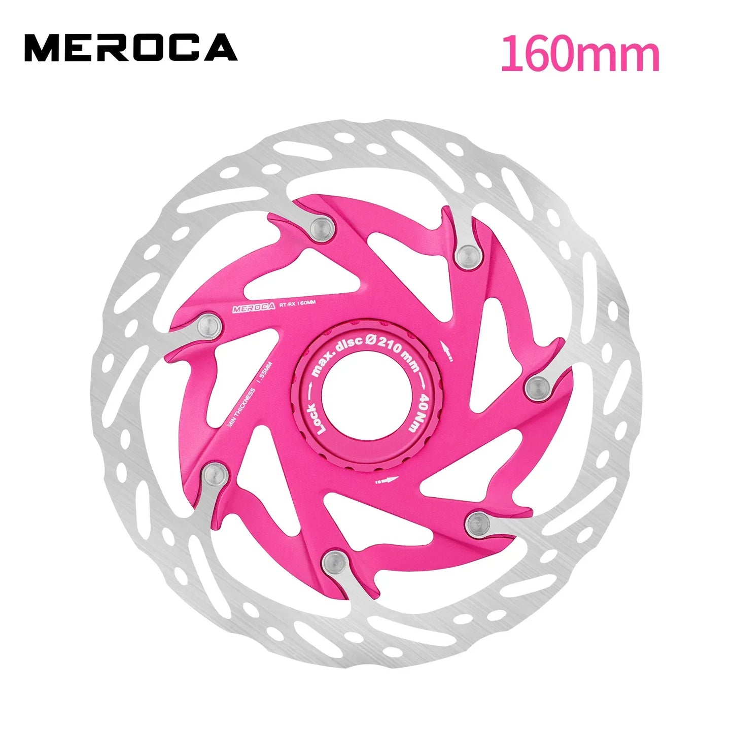 MEROCA Mountain Road Bicycle Center Lock Disc Brake Rotor 140/160mm Middle Lock Bike Disc Pads Heat Dissipation Cycling Rotors