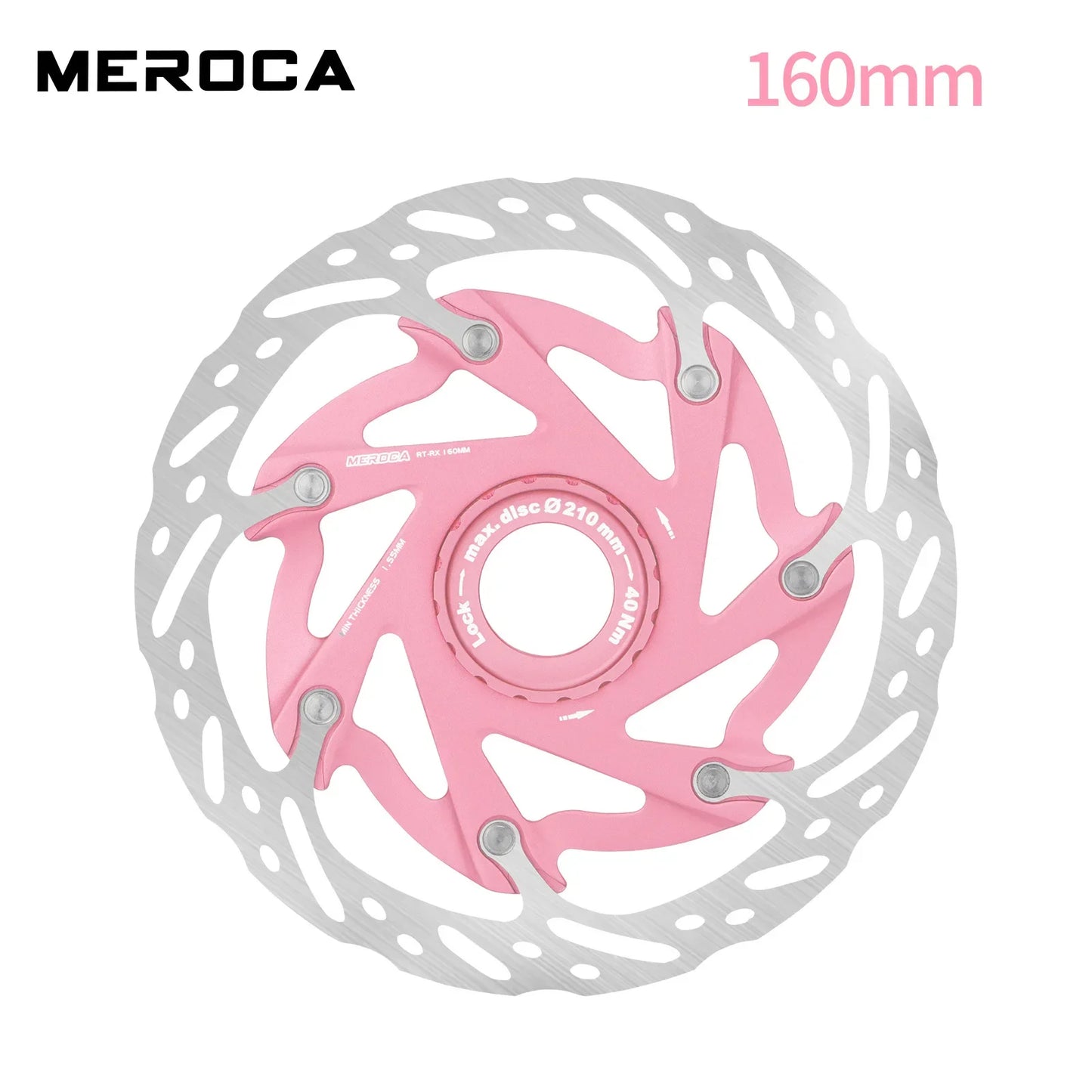 MEROCA Mountain Road Bicycle Center Lock Disc Brake Rotor 140/160mm Middle Lock Bike Disc Pads Heat Dissipation Cycling Rotors