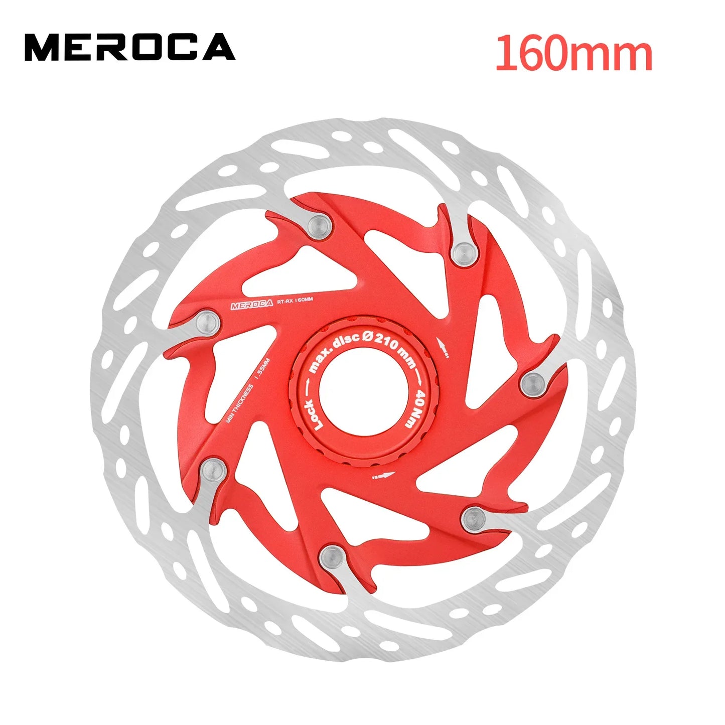 MEROCA Mountain Road Bicycle Center Lock Disc Brake Rotor 140/160mm Middle Lock Bike Disc Pads Heat Dissipation Cycling Rotors