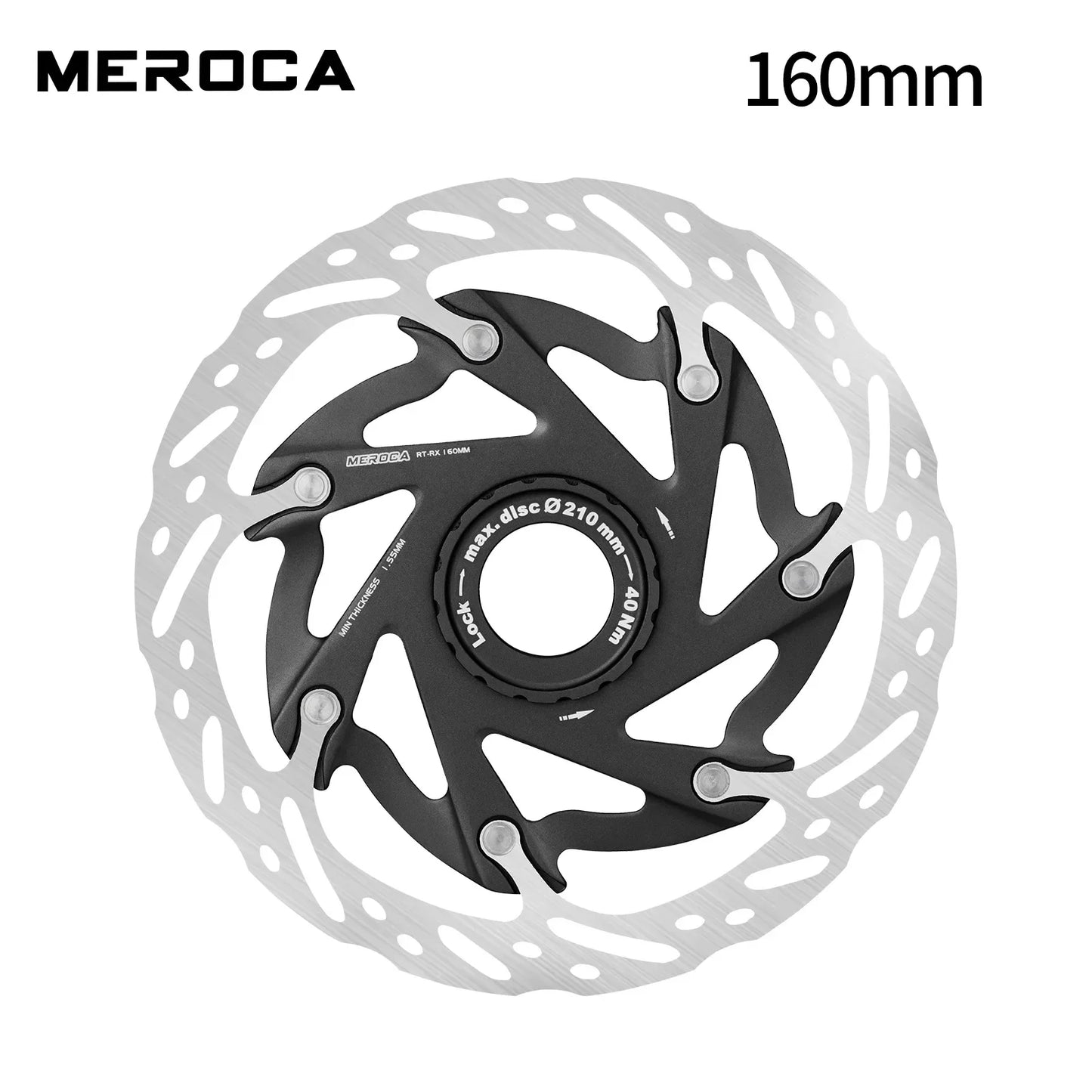 MEROCA Mountain Road Bicycle Center Lock Disc Brake Rotor 140/160mm Middle Lock Bike Disc Pads Heat Dissipation Cycling Rotors