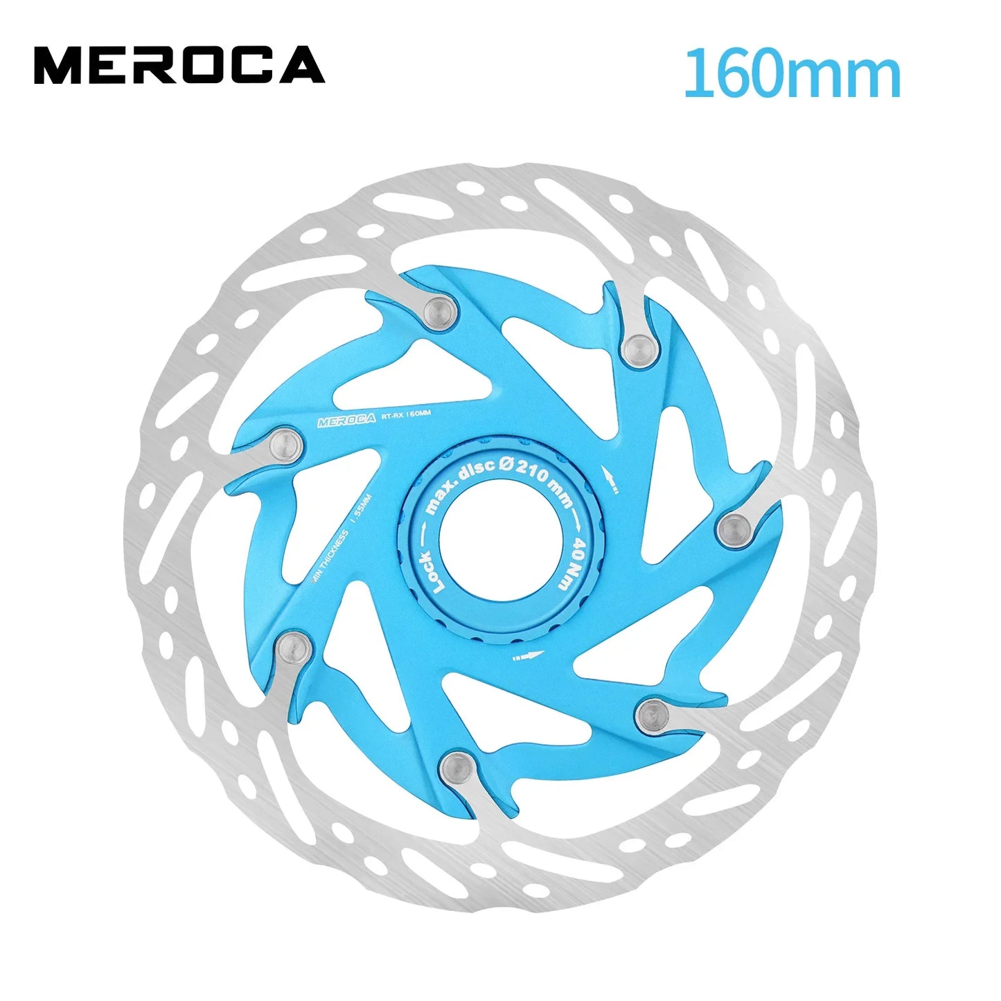 MEROCA Mountain Road Bicycle Center Lock Disc Brake Rotor 140/160mm Middle Lock Bike Disc Pads Heat Dissipation Cycling Rotors